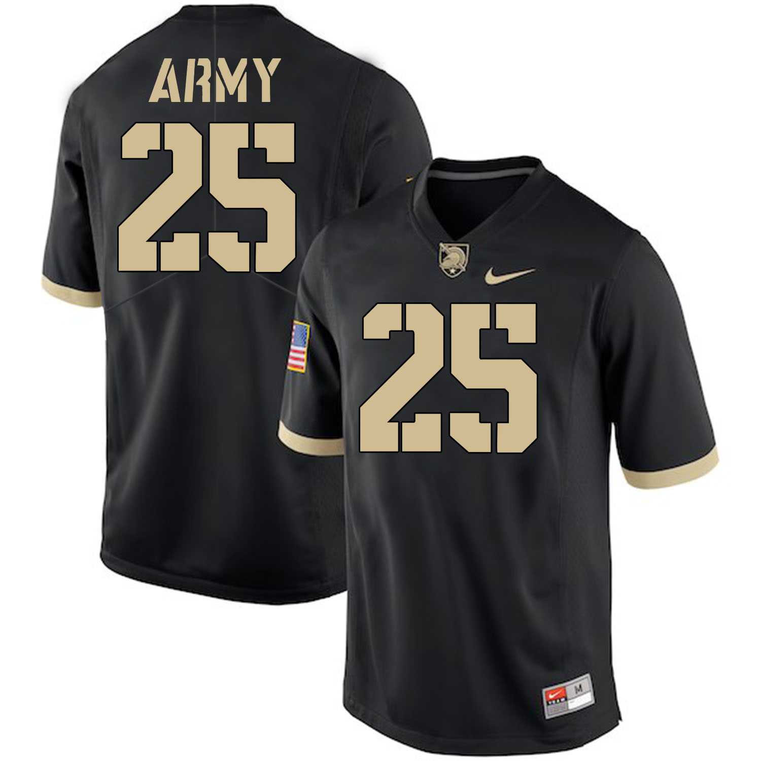 Army Black Knights #25 Connor Slomka Black College Football Jersey